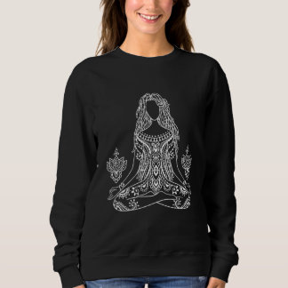 Yoga Namaste Mond Buddha-Haltung Sweatshirt