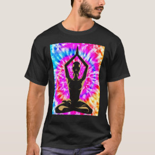Yoga Namaste Moon Krawatte Die Buddha Pose T-Shirt