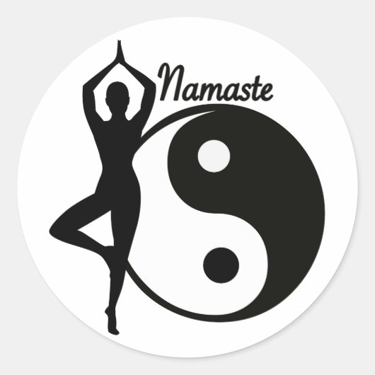 Yoga Namaste Runder Aufkleber (Vorderseite)