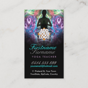 Yoga New Age Teacher School mit Logo Business Card Visitenkarte