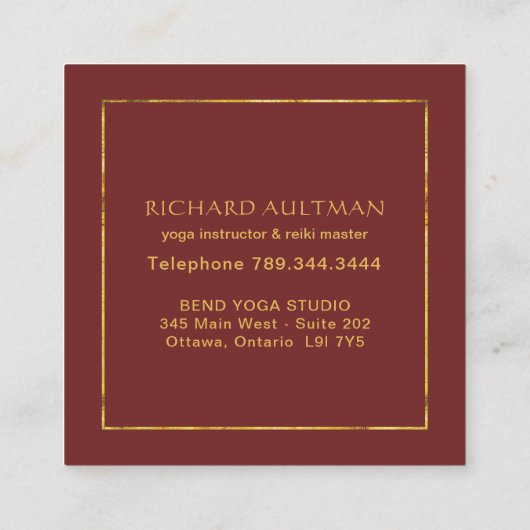 Yoga Nidra Visitenkarten Quadratische Visitenkarte (Rückseite)