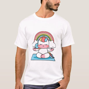 Yoga-niedliches Einhorn T-Shirt