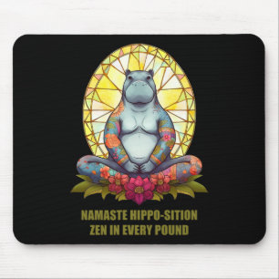 Yoga Nilpferd in Meditationspose, friedlicher Zen  Mousepad