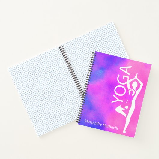 Yoga-Notebook der Pose Tree - Aquarellpinke und Li Notizblock (Innenseite)