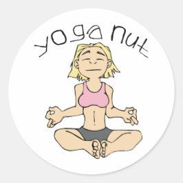 Yoga Nut Yogi Gear Runder Aufkleber