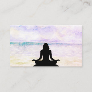 *~* Yoga Ocean Sunset Mindfulness Meditation Visitenkarte