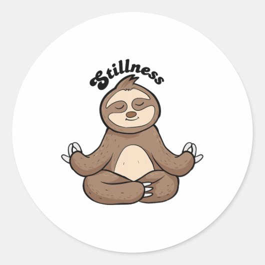 Yoga oder alltägliche Stille Faultier inspirierte Runder Aufkleber (Vorderseite)