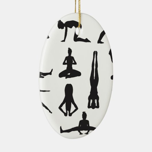 Yoga- oder pilates-Pose-Silhouetten Keramik Ornament (Rechts)