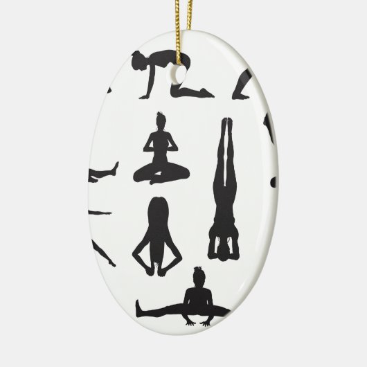 Yoga- oder pilates-Pose-Silhouetten Keramik Ornament (Links)