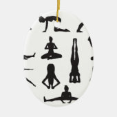 Yoga- oder pilates-Pose-Silhouetten Keramik Ornament (Vorne)