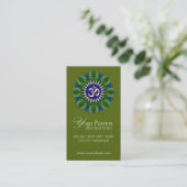 Yoga Om Green Bio New Age Business Cards Visitenkarte (Stehend Vorderseite)
