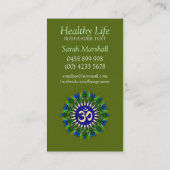 Yoga Om Green Bio New Age Business Cards Visitenkarte (Rückseite)