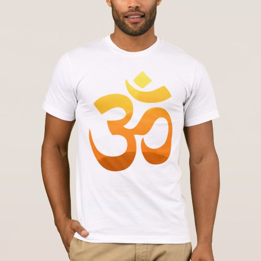 Yoga Om Mantra Gold Sun Front Design Männer weiß T-Shirt (Vorderseite)