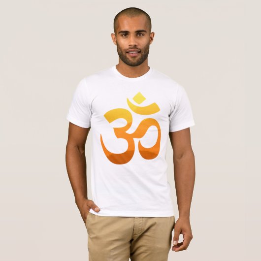 Yoga Om Mantra Gold Sun Front Design Männer weiß T-Shirt (Vorne ganz)