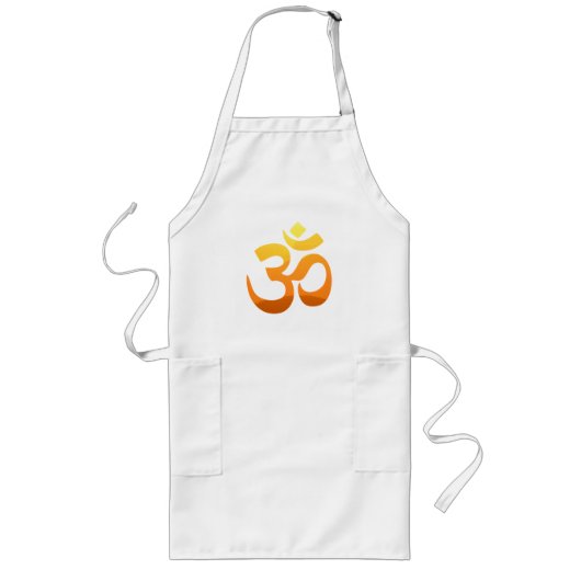 Yoga Om Mantra Symbol Gold Lugano Lange Schürze (Vorne)