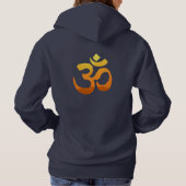 Yoga Om Mantra Symbol Womens Doppelseitige Marine Hoodie (Rückseite)