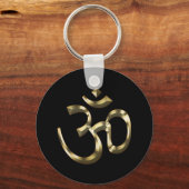 Yoga, Om Om Icon, Hinduismus-Symbol, goldschwarz Schlüsselanhänger (Vorderseite)