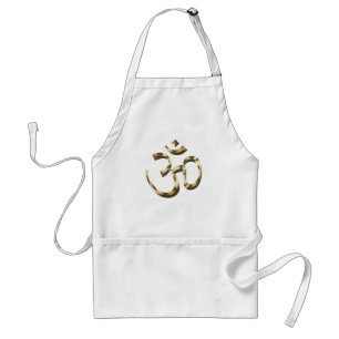 Yoga, Om Om Icon, Hinduismus Symbol, goldweiß Schürze
