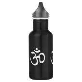 Yoga, Om Om Icon, Hinduismus-Symbol, Schwarz-weiß Edelstahlflasche (Links)
