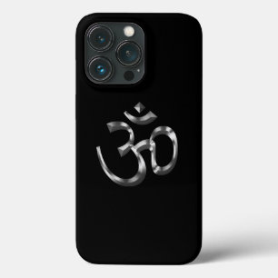 Yoga Om Om Icon, Hinduismus Symbol, silberschwarz Case-Mate iPhone Hülle