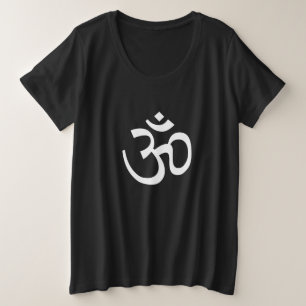 Yoga, Om Om Icon, Ohm Hinduismus Symbol Schwarz-we Große Größe T-Shirt
