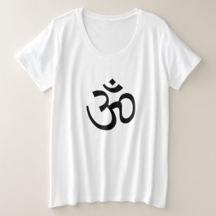 Yoga, Om Om Icon, Ohm Hinduismus Symbol Schwarz-we Große Größe T-Shirt