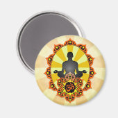 Yoga-Om, orange und gelb Magnet (Vorderseite/Rückseite)