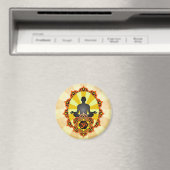 Yoga-Om, orange und gelb Magnet (In Situ (Geschirrspüler))