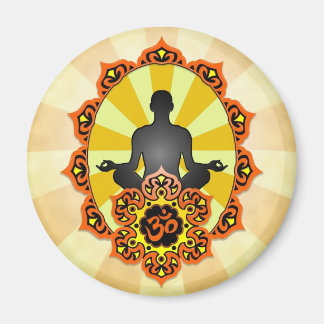 Yoga-Om, orange und gelb Magnet