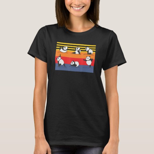 Yoga Panda Bear Zoo Tiertraining T-Shirt (Vorderseite)
