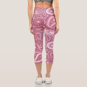 Yoga Pants in Rosa und Weiß Capri Leggings (Rückseite)