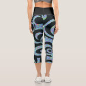 Yoga Pants mit schwarzen Wirbel im TV-Hintergrund Capri Leggings (Rückseite)