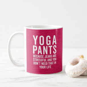 Yoga Pants Stressful Funny Zitat Kaffeetasse