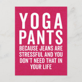 Yoga Pants Stressful Funny Zitat Postkarte
