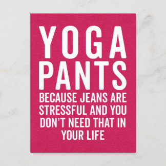 Yoga Pants Stressful Funny Zitat Postkarte