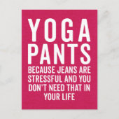 Yoga Pants Stressful Funny Zitat Postkarte (Vorderseite)