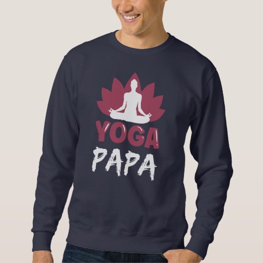 Yoga Papa Niedliche Lover Meditation Hobby Vater V Sweatshirt (Vorderseite)