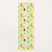 Yoga para mujer con flores sobre amarillo yogamatte (Vorderseite)