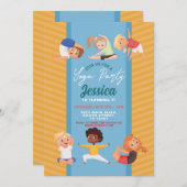 Yoga Party Birthday Stretch Girls Boys Fun Einladung (Vorne/Hinten)