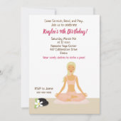 Yoga Party Girl's Birthday Einladung (Vorderseite)