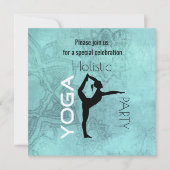 Yoga-Party mit Yoga-Pose auf Lotus Background Einladung (Vorderseite)