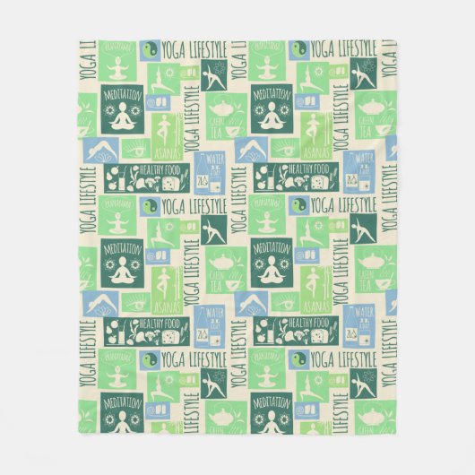 Yoga Pattern Fleecedecke (Vorderseite)