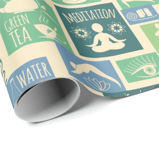 Yoga Pattern Geschenkpapier (Rolleneckpunkt)