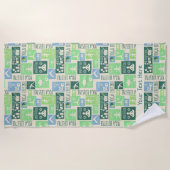 Yoga Pattern individuelles Text Strandtuch (Vorderseite)