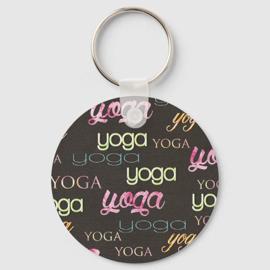 Yoga Pattern Wasserfarbe für dunkle Baumwolle Schlüsselanhänger (Vorderseite)