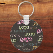 Yoga Pattern Wasserfarbe für dunkle Baumwolle Schlüsselanhänger (Vorderseite)