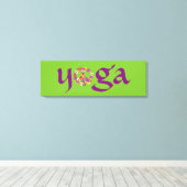 Yoga Peace Sign Floral Leinwanddruck (Insitu (Holzboden))