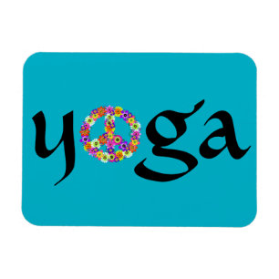 Yoga Peace Sign Floral Magnet