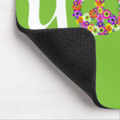 Yoga Peace Sign Floral Mousepad (Ecke)