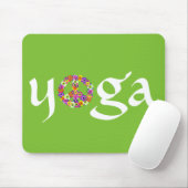 Yoga Peace Sign Floral Mousepad (Mit Mouse)